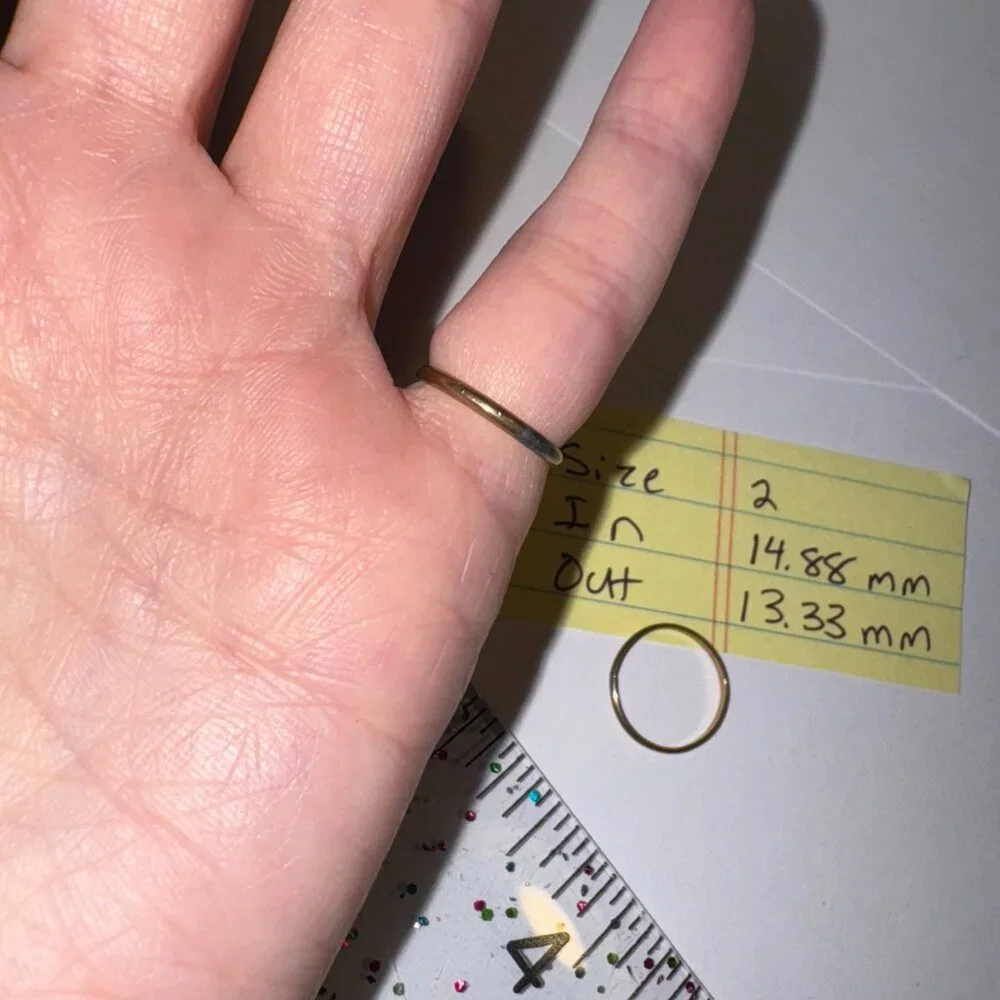 **Host Pick** 1.33mm Gold Filled Plain Band Ring, Size 2 ** Host Pick**